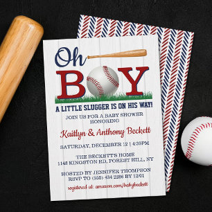 Baseball Boys Baby Shower Einladungen