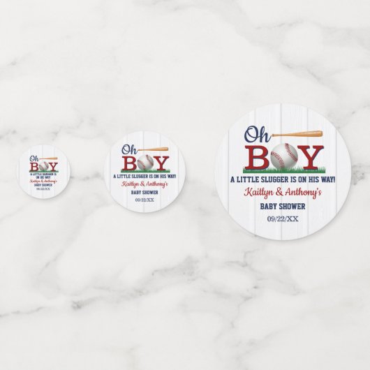 Baseball Boys Babydusche Konfetti (Vorderseiten)