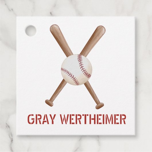Baseball Boys Favor Tag Geschenkanhänger (Vorderseite)