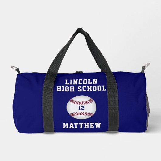 Baseball Boys School Team Name Number Sports Duffle Bag (Vorderseite)
