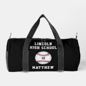 Baseball Boys School Team Name Number Sports Duffle Bag (Rückseite)