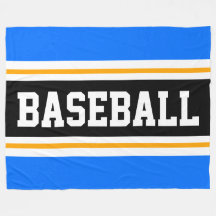 BASEBALL Bright Blue Yellow Black Athletic Stripes
