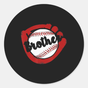 Baseball Brother für Baseball Softball-Mama Runder Aufkleber