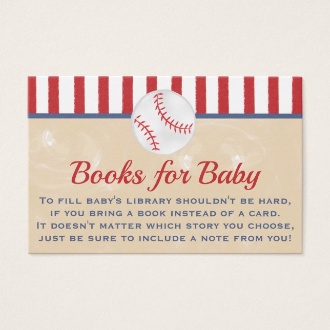 Baseball-Bücher für die Baby-Visitenkarte (Vorderseite)