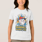 Baseball Buddy Spaß Tri-Blend Shirt (Vorderseite)