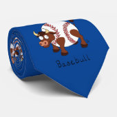Baseball Bull Sports Funny Kids Krawatte (Gerollt)