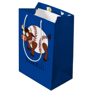 Baseball Bull Sports Funny Kids Mittlere Geschenktüte