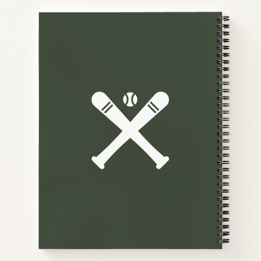 Baseball-Bullet Spiral Notebook Notizblock (Rückseite)