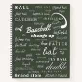 Baseball-Bullet Spiral Notebook Notizblock (Vorderseite)