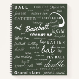 Baseball-Bullet Spiral Notebook Notizblock