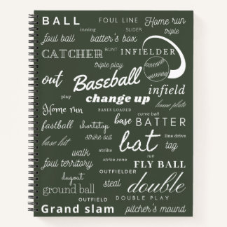 Baseball-Bullet Spiral Notebook Notizblock
