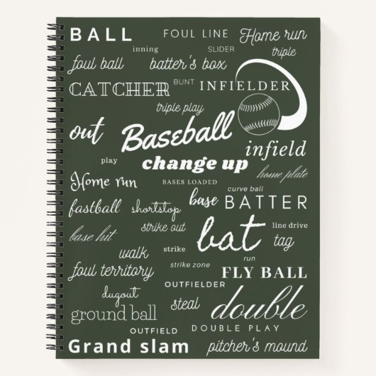 Baseball-Bullet Spiral Notebook Notizblock (Vorderseite)