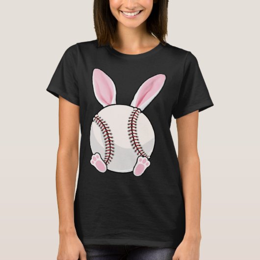Baseball Bunny Ears Eggs Costume Easter Day Boys M T-Shirt (Vorderseite)