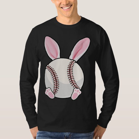 Baseball Bunny Ears Eggs Costume Easter Day Boys M T-Shirt (Vorderseite)