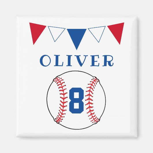 Baseball Bunting Flags Kindergeburtstag Magnet (Vorne)