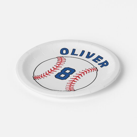 Baseball Bunting Flags Kindergeburtstag Pappteller (Schrägansicht)