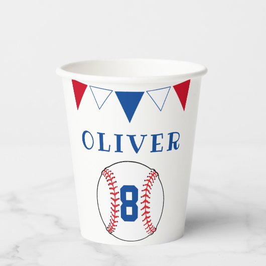 Baseball Bunting Flags Kindergeburtstag Party Pappbecher (Vorderseite)