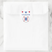 Baseball Bunting Flags Kindergeburtstag Runder Aufkleber (Tasche)