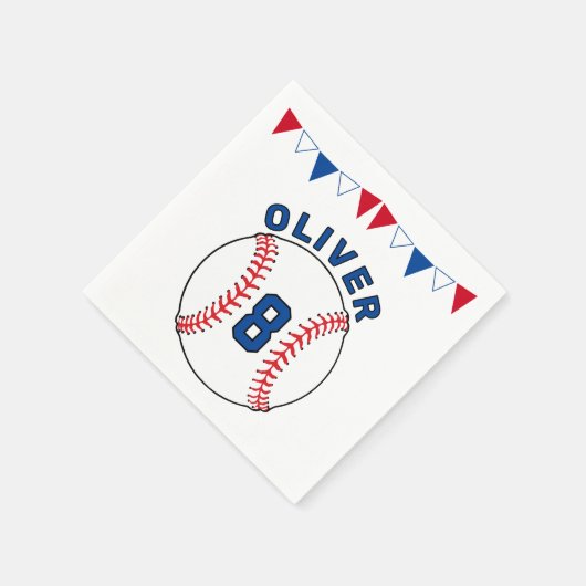 Baseball Bunting Flags Kindergeburtstag Serviette (Ecke)
