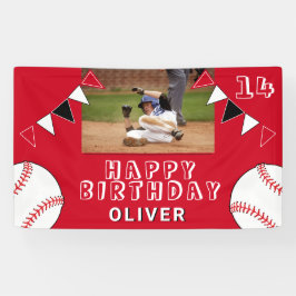 Baseball Bunting Flags Rotes Foto Geburtstag Banner