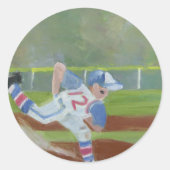 Baseball-by-Bay Runder Aufkleber (Vorderseite)