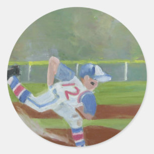 Baseball-by-Bay Runder Aufkleber