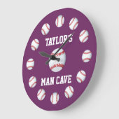 Baseball Byzantium Top Monochromatic Große Wanduhr (Winkel)