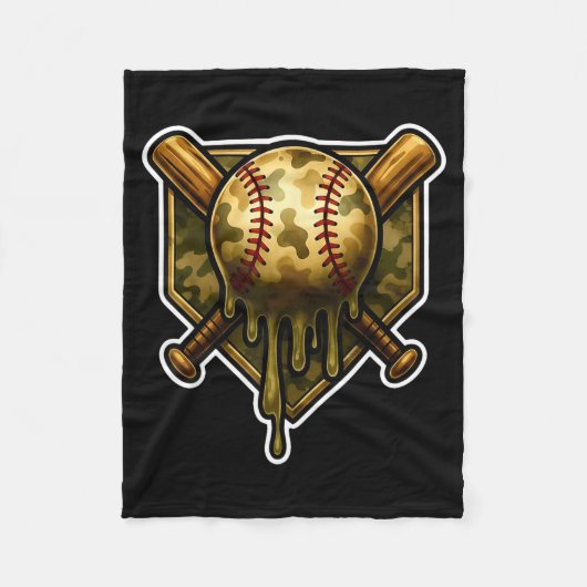 Baseball Camo Drip Eiscreme Jugend Jungen Srts Fleecedecke (Vorderseite)