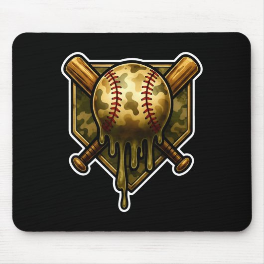 Baseball Camo Drip Ice Cream Youth Boys Srts Mousepad (Vorne)