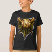 Baseball Camo Drip Ice Cream Youth Boys Srts  T-Shirt (Vorderseite)