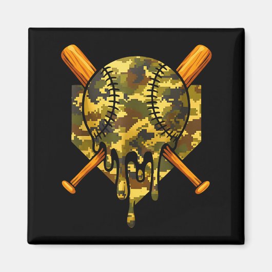 Baseball Camo Jungen Eiscreme Jugend Baseball Magnet (Vorne)