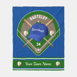 Baseball Cap Bats Diamant Name Team Fleecedecke