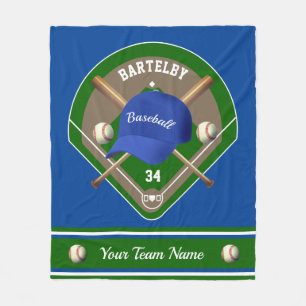 Baseball Cap Bats Diamant Name Team Fleecedecke