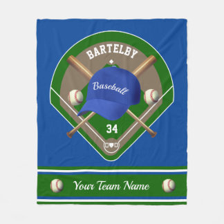 Baseball Cap Bats Diamant Name Team Fleecedecke