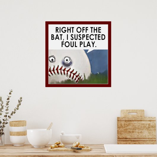 baseball cartoon poster (Küche)
