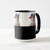 Baseball Cat, Katze mit Basecap und Baseball Shirt Tasse (VorderseiteRechts)