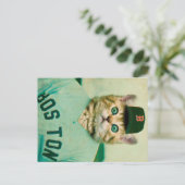 Baseball Cat Postkarte (Stehend Vorderseite)