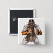 Baseball Catcher Button (Vorne & Hinten)