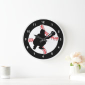 Baseball Catcher Design Wall Clock Große Wanduhr (Zuhause)