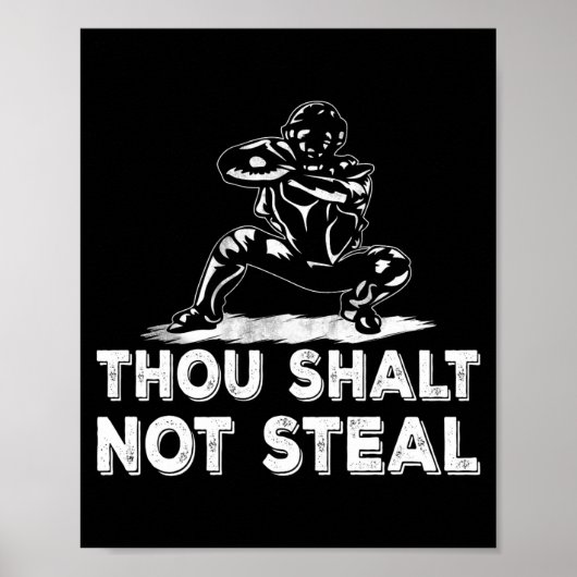 Baseball Catcher Du Sollst Nicht Stehlen Religiös Poster (Vorne)
