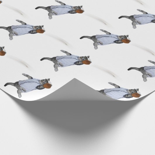 Baseball Catcher Kitten Geschenkpapier (Ecke)