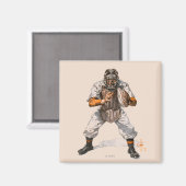 Baseball Catcher Magnet (Vorderseite/Rückseite)