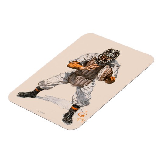Baseball Catcher Magnet (Linke Seite)