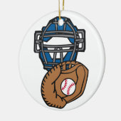 Baseball Catcher Mask Glove Keramik Ornament (Links)