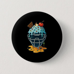 Baseball Catcher Mask Ice Creme Tropfen Sprinkles  Button