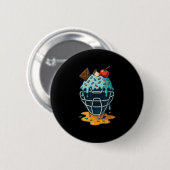 Baseball Catcher Mask Ice Creme Tropfen Sprinkles  Button (Vorne & Hinten)