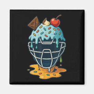 Baseball Catcher Mask Ice Creme Tropfen Sprinkles  Magnet