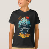 Baseball Catcher Mask Ice Creme Tropfen Sprinkles  T-Shirt (Vorderseite)