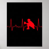 Baseball Catcher - Red Baseball Catcher Heartbeat Poster (Vorne)