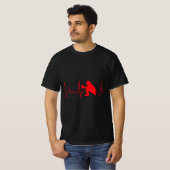 Baseball Catcher  - Red Baseball Catcher Heartbeat T-Shirt (Vorne ganz)